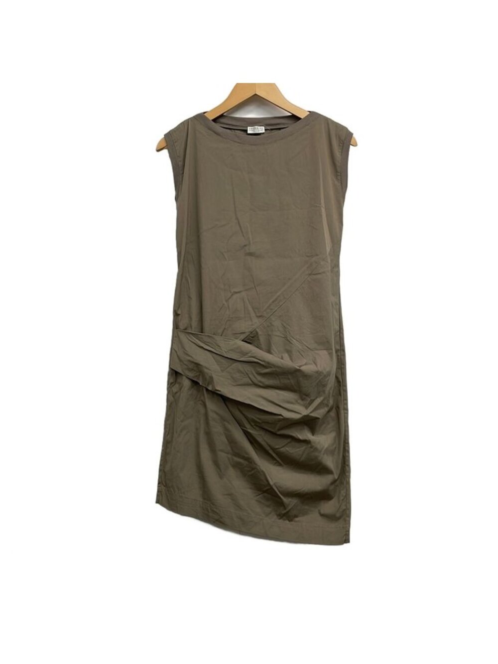 Brunello Cucinelli Dress Gray Beige Crew Neck Sleeveless Knee-length